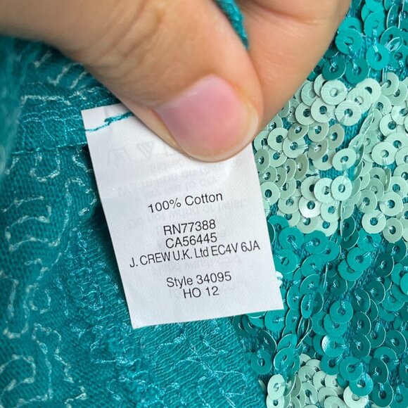 J. CREW SEQUIN STRIPE SHELL TANK TOP GREEN - Picture 7 of 7